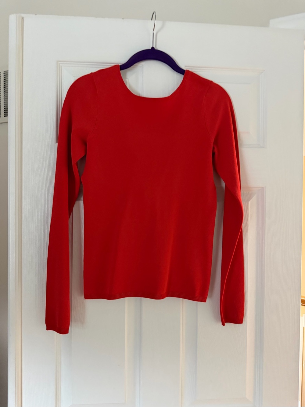 DKNY Red Long-Sleeve Crewneck Top